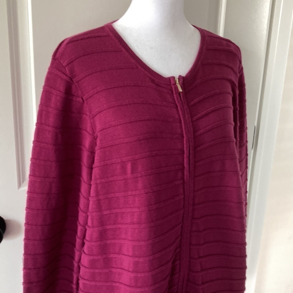 Ann Taylor Factory XL sweater zip up purple - Picture 3 of 11